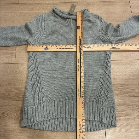 NWT J. Crew Women’s 1988 Rollneck Sweater Gray Fisherman Knit Size S - Picture 2 of 6